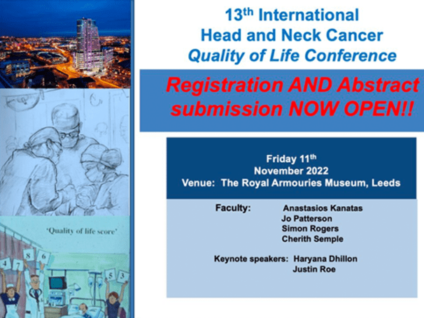 13th International Head and Neck Cancer Quality of Life Conference; Leeds